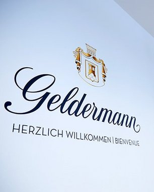 Geldermann Logo und Schriftzug Herzlich willkommen