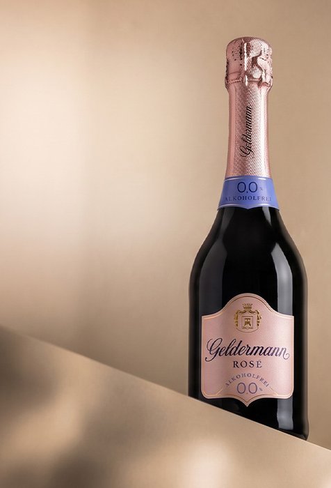 Eine Flasche des Geldermann Rosé Alkoholfrei 0,0 %