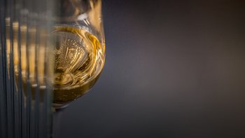 Geldermann Führung Les Grands: Detailaufnahme von einem Glas Geldermann Sekt