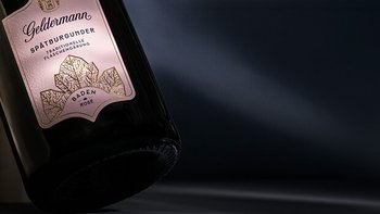 Geldermann Führung Cuvée Baden: Detailansicht eines Etiketts Spätburgunder Baden Rosé