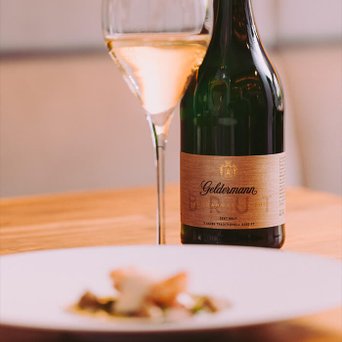 Geldermann Jahrgangssekt Brut und ein Gericht von Carmelo Greco
